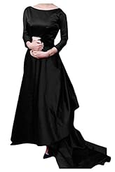 Taffeta Bateau Neck Vintage Backless Evening Dress 