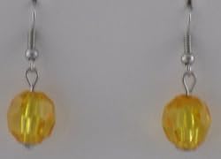 Amber Gem Cut Globes Earrings