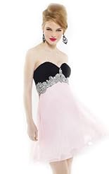 Chiffon/Taffeta/Tulle Crystal Lace Beaded Applique Crystals Short Party Dress/Mini Dress 