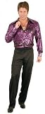 Plus Size Men's Purple Flame Disco Costume Shirt