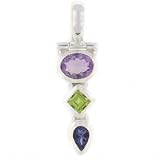 Natural Gemstone Pendant set in .925 Sterling Silver
