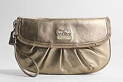 Coach Amanda Capacity Wristlet Clutch Bag Metallic Gold