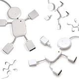 4-Port USB 2.0 Hub, White Mini Man