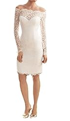 Bateau Neck Satin Lace Mermaid Long Sleeves Wedding Party Dress 