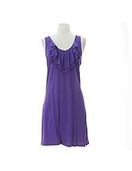 Cotton/Velvet Sleeveless Shirred  Dress