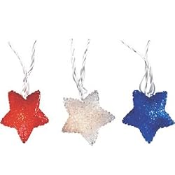 Red White & Blue American Star String Lights - Set of 10