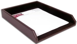 Chocolate Brown Leather Letter Tray