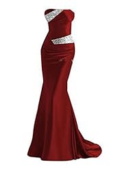 Strapless Lace-Up Sequined Backless Mermaid Summer Satin Evening Dress/Prom Dress/Party Dress/Wedding Dress 