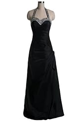 Taffeta Halter Evening Dress 