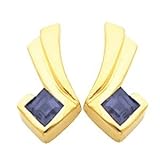 14K Yellow Gold Iolite Earrings