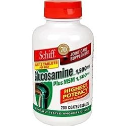 Schiff Glucosamine Plus MSM 1500mg - 200 Coated Tablets