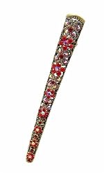 Hair Clip - H68 - Banana Style Encrusted in Swarovski (tm) Crystal Stones ~ Siam Red