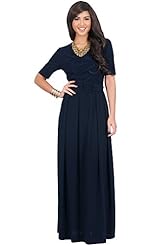 Elbow Length Sleeves Belted Polyester/Spandex Evening Dress/Maxi Dress 