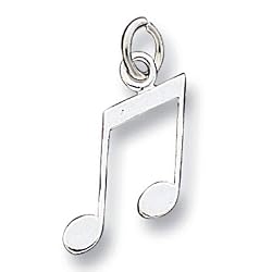 Sterling Silver Music Notes Charm Pendant