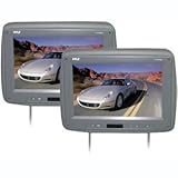 Pyle PL102PHRG Pair of Adjustable Headrests with Built-In 10.2 inch TFT Monitor and IR Transmitter