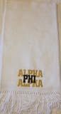 APA Alpaca Scarf Wht w/Alpha Phi Alpha
