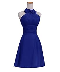 Short Chiffon Halter Evening Dress/Bridesmaid Dress/Prom Dress/Party Dress/Wedding Dress 
