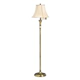Kichler Lighting 74223 Kirketon 60 inch Portable Swing Arm Floor Lamp, Aged Brass and Faux Marble Accent with Champagne Soft Back Shade