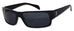 Tres Noir Optics "The Rambler" Sunglasses Classic Mid Sized Wrap Punk Rock Shades Handmade High Quality Locs SHINY BLACK FRAMES / SMOKE CR39 LENSES