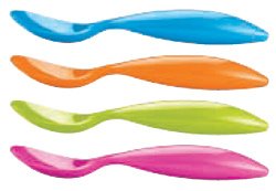 Zak Designs Assorted Brights 4-Piece Mini Spoon Set