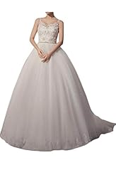 Spaghetti Strap Natural   Waistline Satin  Open-Back Applique Lace-Up  Ball Gown Wedding Dress 