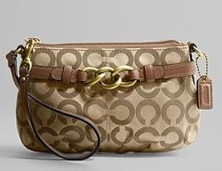 Coach Brooke Signature Capacity Wristlet Case Bag 43105 Khaki Saddle