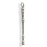 Bijou musique pendentif en argent : flûte à bec