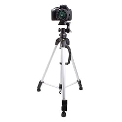Professional 57" 3-Way Aluminum Tripod with Pan Head , Leg Locks , Bubble Levels , 360 Panoramic Viewing - for Nikon D800 , D3000 , D3100 , D3200 , D5100 , D7000 and More Digital SLR Cameras