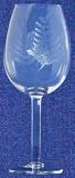 Individually Hand Etched Fern White Wine Glass 9" Set / 4
