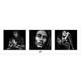 (12x36) Bob Marley (3 Shots, B&W) Music Poster Print
