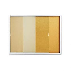 Quartet D2401 Quartet Enclosed Bulletin Board, Cork Over Fiberboard, 48 x 36, Aluminum Frame