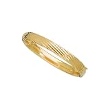 14K Yellow Gold Twisted Bangle Bracelet - 7.25 inches