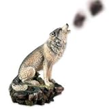 Howling Wolf Incense Burner - Collectible Aroma Scent Figurine Animal