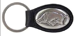 Black Leather Emblem Key Chain - Collegiate Series