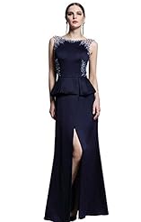 Cocktail  Round Neck Polyester Evening Dress/Bridesmaid Dress/Prom Dress/Wedding Party Dress  With Rhinestones