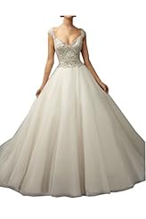 A-line V-neck Beaded Open-Back Organza Cap Sleeves  Dress