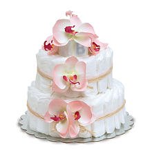 Small Pink Orchids Diaper Cakes