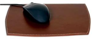 Rustic Brown Leather Mouse Pad