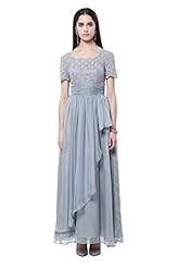 Chiffon Short Sleeves Jeweled Lace Bridesmaid Dress 