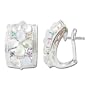14K White Gold Emerald, Sapphire, Chalcedony, Lemon Quartz & Diamond Earrings