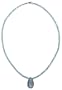 14k Yellow Gold Apatite Roundel Necklace with Pear Shaped Moss Aquamarine Pendant, 16"
