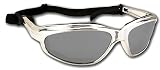 Freedom Padded Frame Sunglasses - Chrome Frame Silver Mirror Lenses