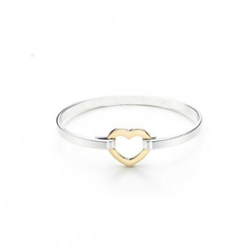 Click To Valentines Day Bling Jewelry Sterling Silver Two Tone Heart Link Bangle Bracelet Details... Valentines Day Bling Jewelry Sterling Silver Two Tone Heart Link Bangle Bracelet