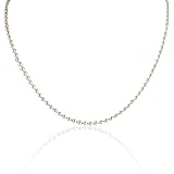 Italian Sterling Silver 2 MM Ball Link Chain Necklace 16