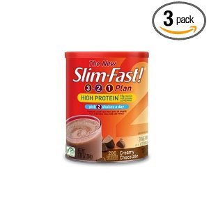 高プロティン　シェイクミックス　（チョコレート味）High Protein Diet Shake Mix, Creamy Chocolate, 12.83oz （364 g） Canisters (Pack of 3) 3パックセット　(3 x 364 g =1,092 g)