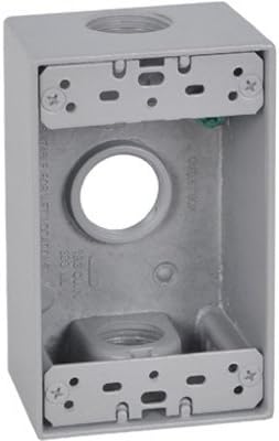 Hubbell Electrical Products FSB75-3X Gray Weatherproof 1-Gang Rectangular Outlet Box - Quantity 8