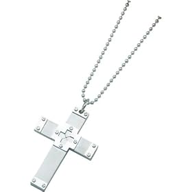 Stainless Steel Cross Necklace Mens Jewelry 24