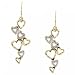 14KT White Yellow Gold Dangling Heart Earrings
