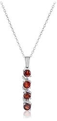 Sterling Silver Garnet Pendant Necklace