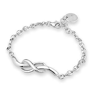 Platinum Plated 925 Sterling Silver Infinity Bracelet